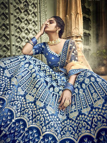 Myra Royal Blue Heavy Embroidered Lehenga Choli