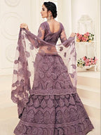 Myra Violet Heavy Embroidered Net Lehenga
