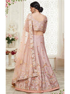 Myra Peach Mulberry Embroidered Lehenga