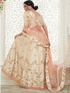 Myra Cream Mulberry Embroidered Lehenga