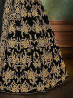 Black Velvet Embroidered Anarkali Suit