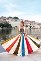 Lorenvalley Fashion White Pure Rayon Gota Patti Lace Touch Up Lehenga Choli - Distacart