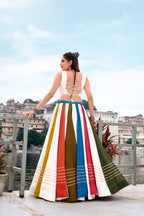 Lorenvalley Fashion White Pure Rayon Gota Patti Lace Touch Up Lehenga Choli - Distacart