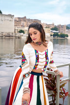 Lorenvalley Fashion White Pure Rayon Gota Patti Lace Touch Up Lehenga Choli
