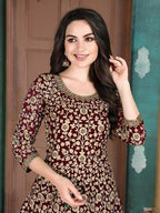 Myra Beautiful Maroon Georgette Embroidered Anarkali Suit online