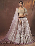 Myra Lilac Embroidered Soft Net Lehenga