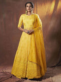 Myra Lime Yellow Embroidered Georgette Lehenga