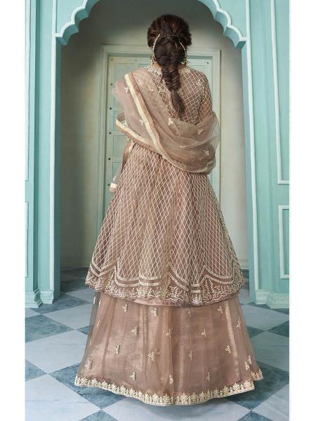 Beige Heavy Embroidered Traditional Gharara 