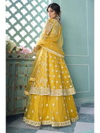 Myra Yellow Heavy Embroidered Gharara Suit