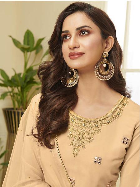 Myra Musturd Yellow Georgette Embroidered Palazzo Sui