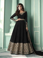 Myra Black and Gold Georgette Embroidered Anarkali 