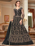Myra Black Embroidery Gown