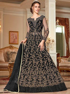 Myra Black Embroidery Gown