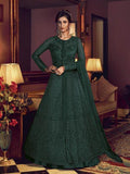 Myra Deep Green Premium Net Anarkali Suit