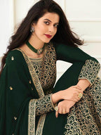 Myra Deep Green Georgette Embroidered Anarkali 