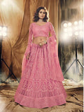 Myra Dusty Pink Heavy Embroidered Net bridal Lehenga