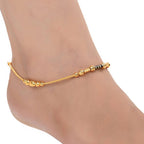 AanyaCentric Gold-Polished Traditional Anklets Payal - Classic and Stylish for Women and Girls