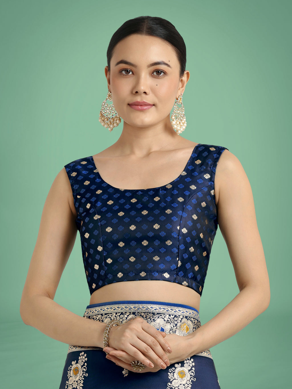 Monjolika Fashion Dark blue Glamour and Tradition With This Zari Woven Banarasi Satin Silk Saree - Distacart