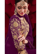 Myra Light Purple Georgette Embroidered Anarkali Pant Style 