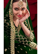 Myra Green Georgette Embroidered Anarkali Pant Style