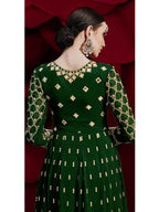 Myra Green Georgette Embroidered Anarkali 