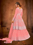 Dusty Pink Heavy Embroidered Traditional Gharara Suit