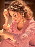Myra Beautiful Dusty Pink Heavy Embroidered Gharara Suit online