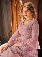 Myra Lilac Heavy Embroidered Gharara Suit online