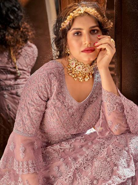 Myra Lilac Heavy Embroidered Gharara 