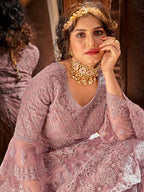 Myra Lilac Heavy Embroidered Gharara 