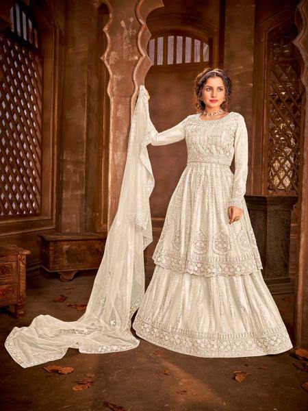 Myra Off White Heavy Embroidered Gharara Suit