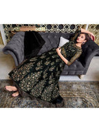 Black Net Embroidery Gown