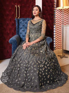 Grey Net Embroidery 