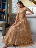 Myra Beige Net Embroidery 