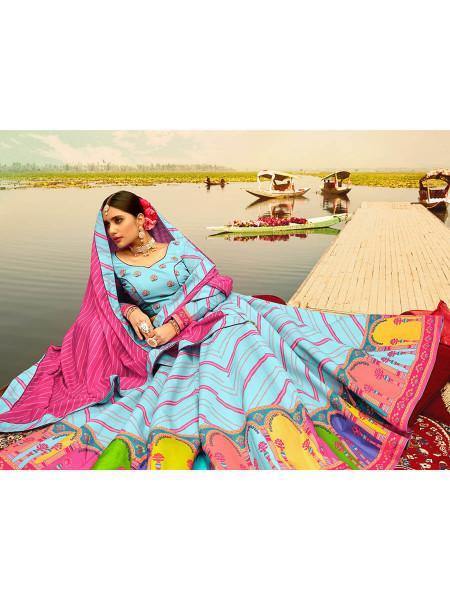 Multicolour Silk Muslan Printed Traditional Lehenga Choli