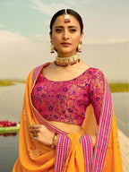 Myra Multicolour Silk Muslan Printed Lehenga Choli For Weddings online