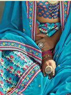 Multicolour Silk Muslan Printed Lehenga 