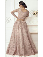 Myra Dusty Pink Heavy Embroidered Net Bridal Lehenga
