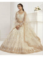 Myra Cream Heavy Embroidered Net Bridal Lehenga