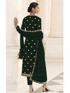 Myra Deep Green Jacket style Heavy Embroidered 