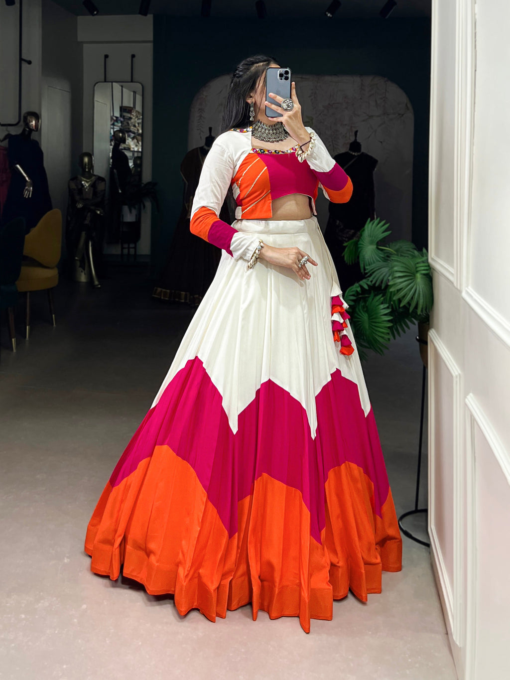 Lorenvalley Pure Rayon Plain Stitched With Canvas And Full Inner Lehenga Choli