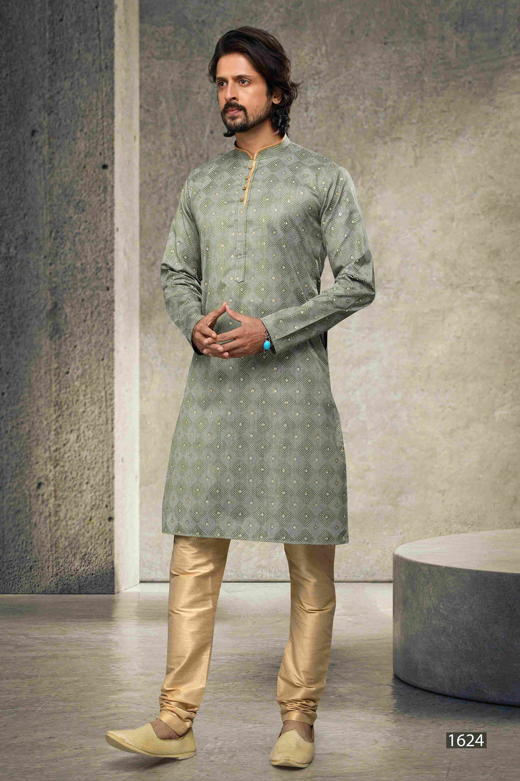 Raivat Ethnic Cotton Printed Work Kurta Pajama In Pastel Green Colour
