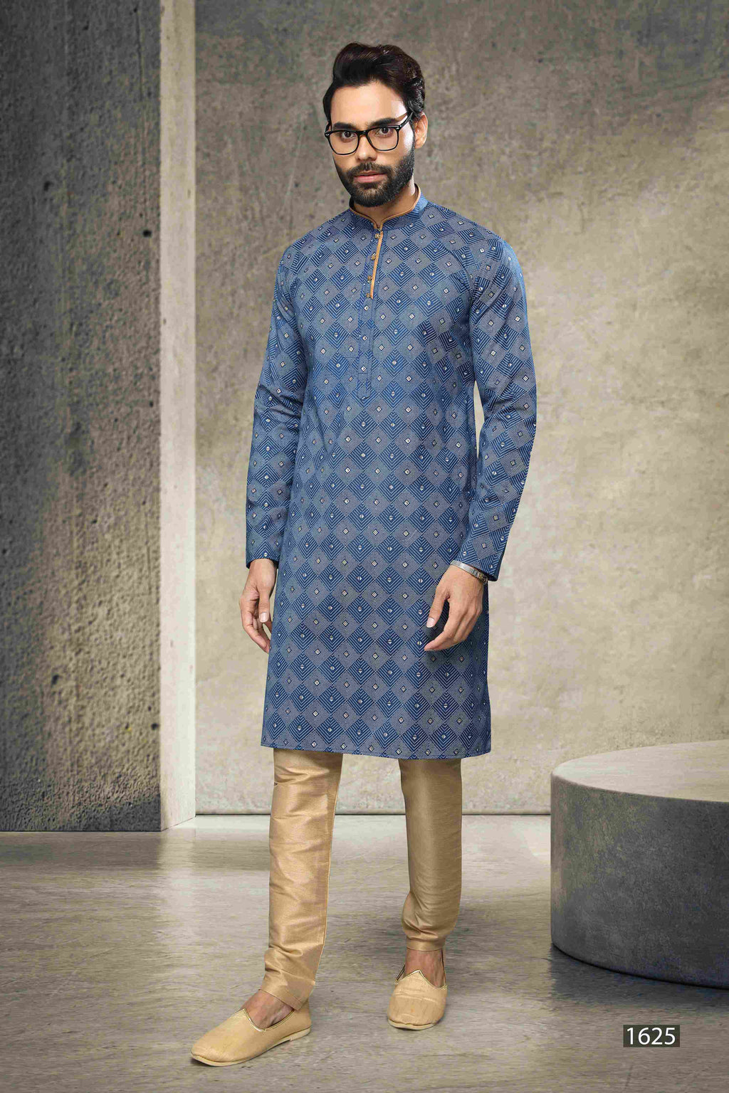 Raivat Ethnic Cotton Printed Work Kurta Pajama In Blue Colour