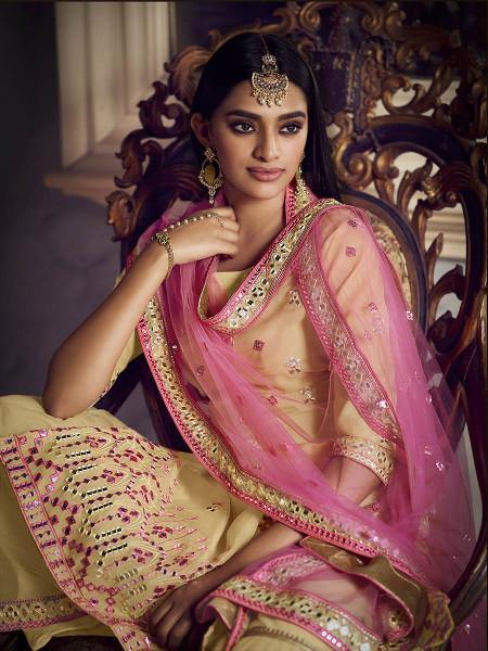 Myra Beige Heavy Beautiful Embroidered Gharara Suit online