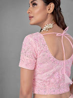 Myra Traditional Pink Heavy Embroidered Soft Net Bridal Lehenga