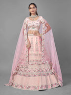 Myra Pink Heavy Embroidered Soft Net bridal Lehenga