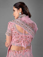 Myra Pink Heavy Embroidered Soft Net Bridal Lehenga