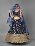 Myra Navy Blue Heavy Embroidered 