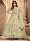 Myra Dusty Yellow Heavy Embroidered Anarkali Suit