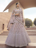 Myra Beautiful Mauve Heavy Embroidered Soft Net Bridal Lehenga
